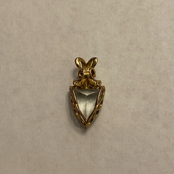 10k yellow gold, 5.43 Ct total weight Prasiolite slide pendant - Picture 4 of 16